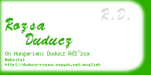 rozsa duducz business card